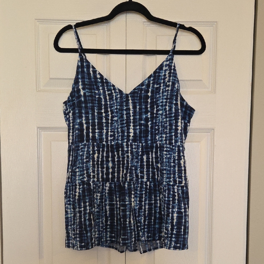 Old Navy Blue and White Tie-Dye Camisole